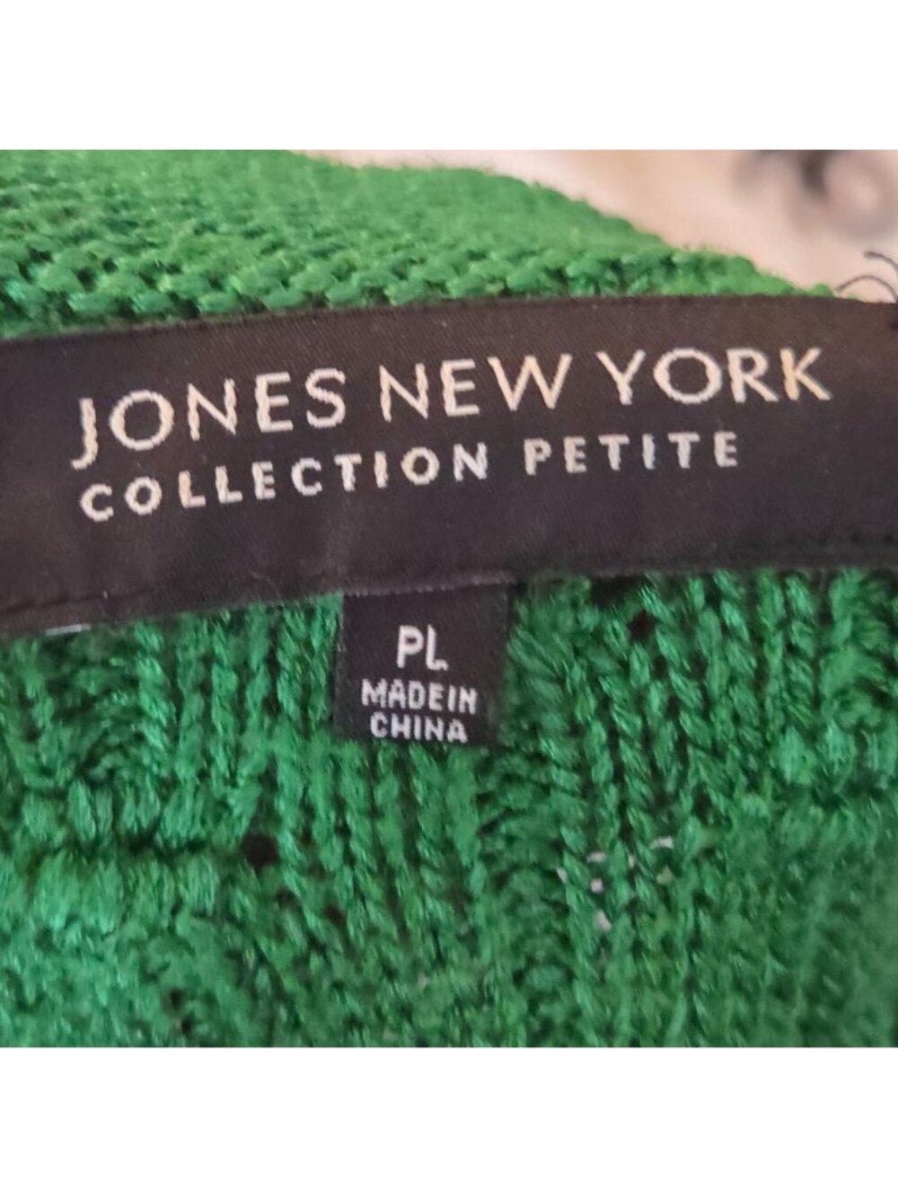 Jones Women's New York Green Textured Knit Button Cardigan Classic PL - Picture 7 of 9